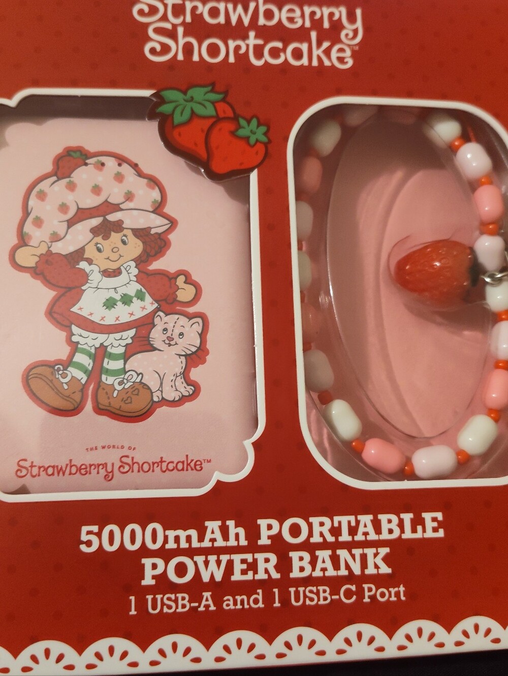 Strawberry Shortcake 5000mAh Portable Power Bank - Pink